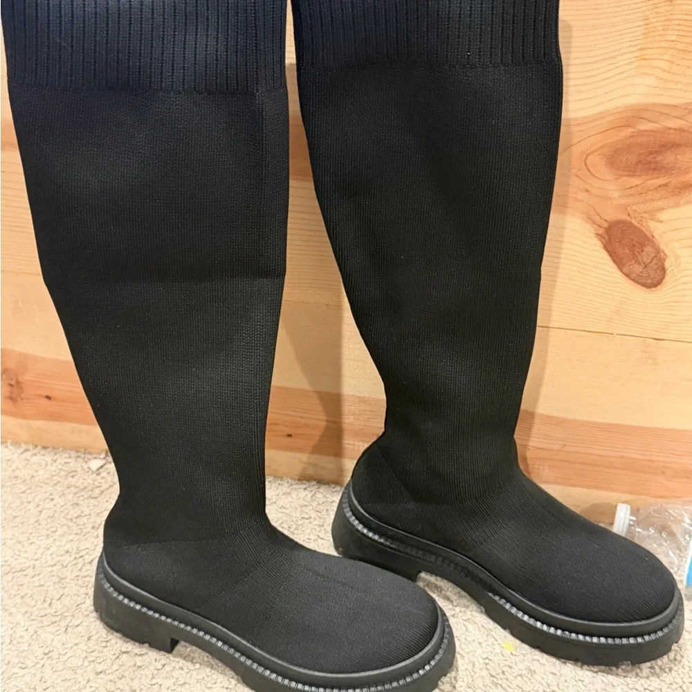Wild Diva Black Over the Knee Boots